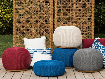 BOBAKI - Round garden pouf _ Mary&