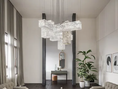 CUBO COMBO S175 SQ - Pendant lamp with crystals _ Masiero