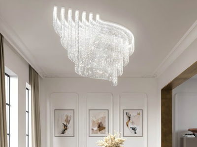 GALASSIA R2 SNG - LED ceiling lamp with crystals _ Masiero