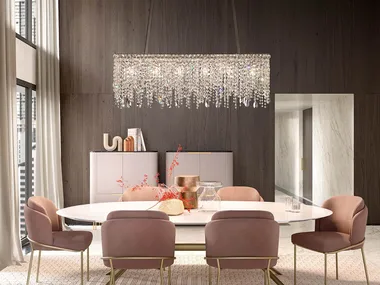 NUAGE S 6/124/40 - Pendant lamp with crystals _ Masiero