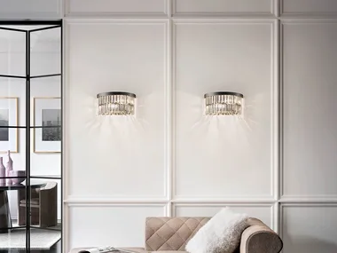 PALLADIO A 2/32/18 RD - Painted metal wall lamp with crystals _ Masiero