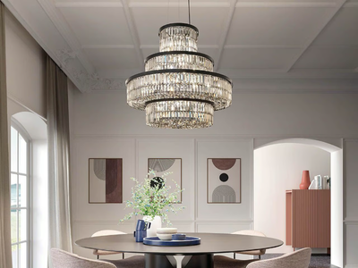 PALLADIO S 15/90/80 - Painted metal pendant lamp with crystals _ Masiero