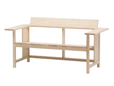 MC10 CLERICI - 2-seater ash bench with back _ Mattiazzi