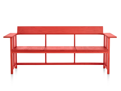MC10 CLERICI - 3-seater ash bench with back _ Mattiazzi