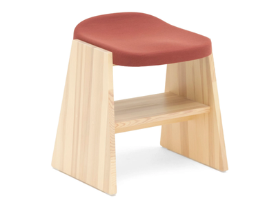MC19 FRONDA - Low pine stool with footrest _ Mattiazzi