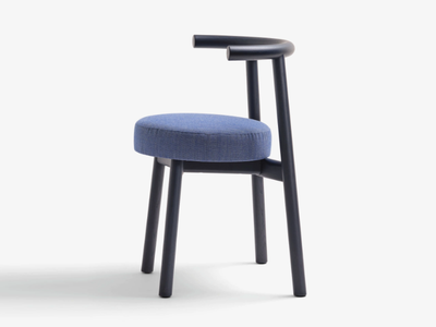 MC5 SOLO SOFT - Stackable fabric and ash wood chair with integrated cushion _ Mattiazzi