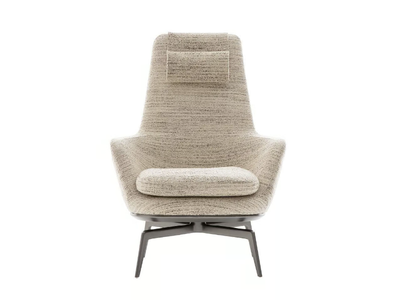 CARATOS - Swivel fabric armchair high-back _ Maxalto