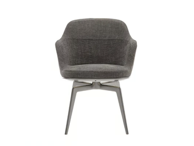 CARATOS - Swivel fabric chair with armrests _ Maxalto