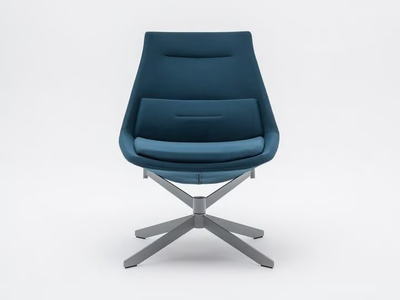 FRANK - Swivel trestle-based fabric armchair _ mdd
