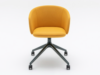 GRACE - Swivel trestle-based fabric chair with castors _ mdd