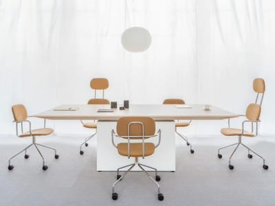 GRAVITY - Rectangular melamine-faced chipboard meeting table _ mdd