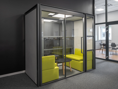 HAKO HK08 - Acoustic glass office booth with built-in lights _ mdd