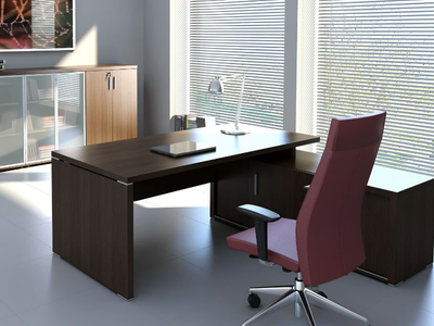 QUANDO - L-shaped melamine-faced chipboard office desk _ mdd