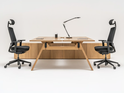 VIGA - Sectional multiple wooden office desk with shelves _ mdd