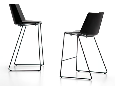 AÏKU STOOL - Sled base polypropylene stool with back _ MDF Italia