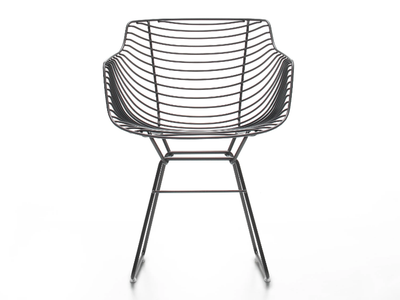 FLOW FILO - Sled base steel chair with armrests _ MDF Italia
