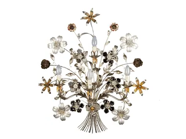 A585 - Wall lamp in wrought iron and crystal _ Mechini