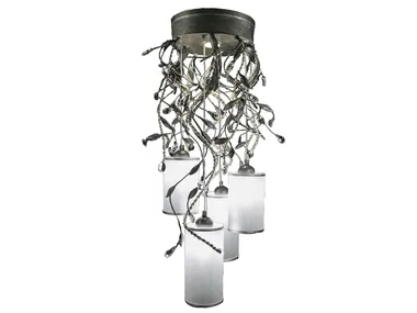 BRAID - Wrought iron pendant lamp _ Mechini