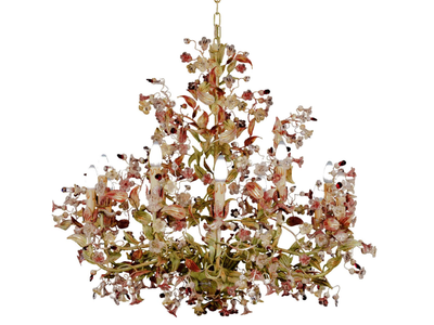 L261 - Wrought iron chandelier with crystals _ Mechini