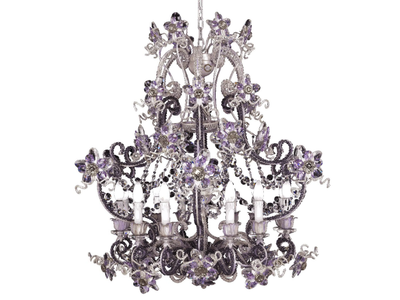 L288 - Wrought iron chandelier with crystals _ Mechini