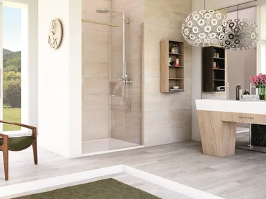 MATERIA SN1 - Niche rectangular glass shower cabin with tray _ MEGIUS