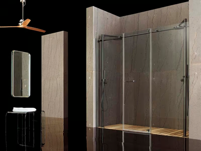 RASO-FILODOCCIA PIVOT 2F - Niche tempered glass shower cabin _ MEGIUS