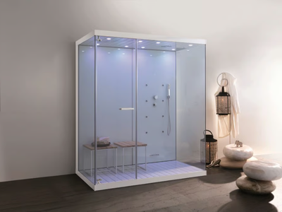 WELLBOX - Multifunction glass and aluminium shower cabin _ MEGIUS
