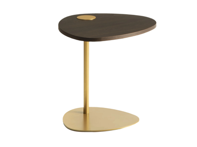 HUG - Triangular steel and wood side table _ MEMEDESIGN