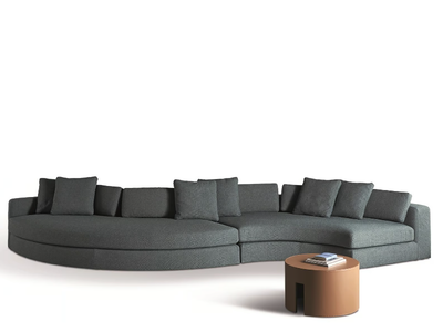 HAROLD - Curved fabric sofa with removable cover _ Meridiani