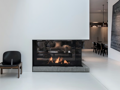 URBAN MF 1050-600-50 G 3S EXT - Gas 3-sided bespoke fireplace _ Metalfire