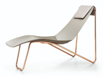 APELLE CL - Tanned leather chaise longue _ Midj