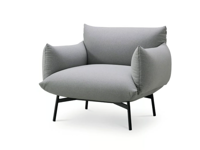AREA P_BR M TS - Upholstered fabric armchair with armrests _ Midj