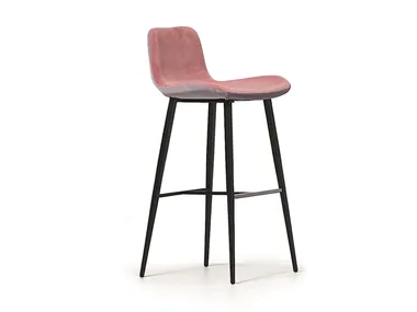 DALIA H65 / H75 Q - High upholstered fabric stool with back _ Midj