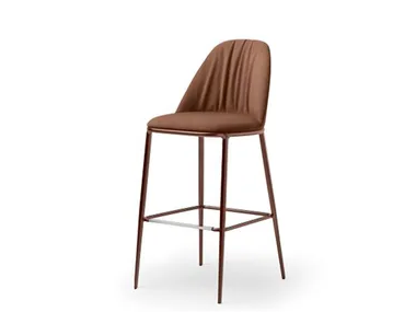 LEA DELUXE H65-H75 M TS - Fabric stool with footrest _ Midj