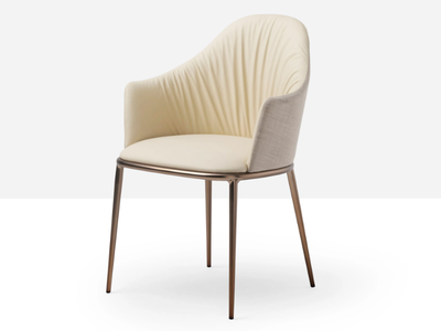 LEA DELUXE P M TS - Leather chair with armrests _ Midj