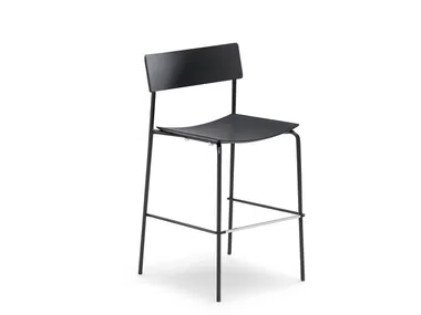 MITO H65 - Wooden kitchen stool with back _ Midj