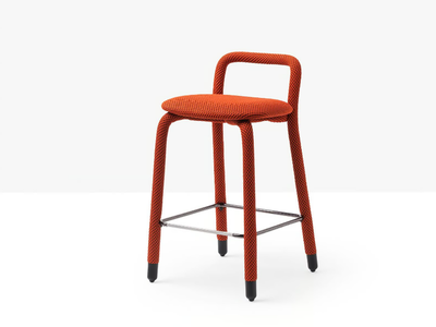 PIPPI - Fabric stool with footrest _ Midj