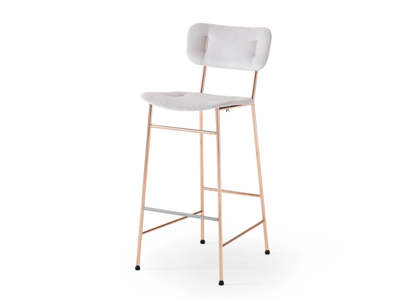 PIUMA H75 M TS - High fabric stool with back _ Midj