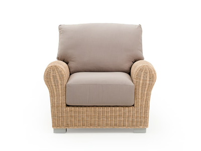 BRIGITTE - Woven wicker armchair with armrests _ Mila Maurizi