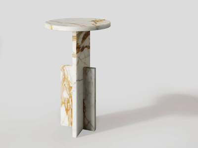 ELEMENT 1 - Round marble high side table _ MILLE997