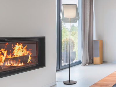 ALEVE - Glass and aluminium floor lamp _ millelumen