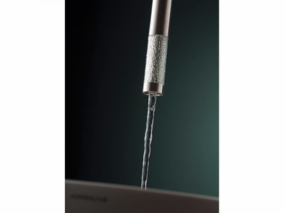 REVITRUM - Ceiling-mounted Glass and Stainless Steel sink spout _ MINA