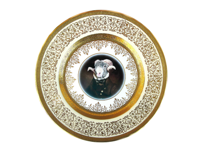 GEORGE ARIES ESQ. - Patterned round fabric rug _ Mineheart