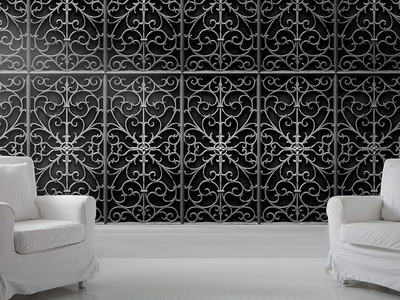 WROUGHT METAL GATE - Motif vinyl wallpaper _ Mineheart