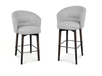AMÉLIE - High fabric stool with armrests _ Minotti