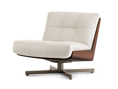DAIKI - Leather armchair with 4-spoke base _ Minotti