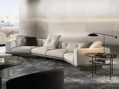 DYLAN - Sectional leather sofa _ Minotti