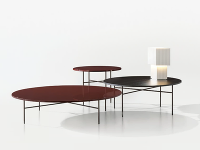 LELONG - Round wooden coffee table _ Minotti