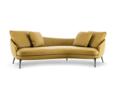 RAPHAEL - Inclined leather sofa _ Minotti