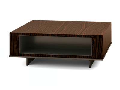 ROGER - Square low wooden coffee table for living room _ Minotti